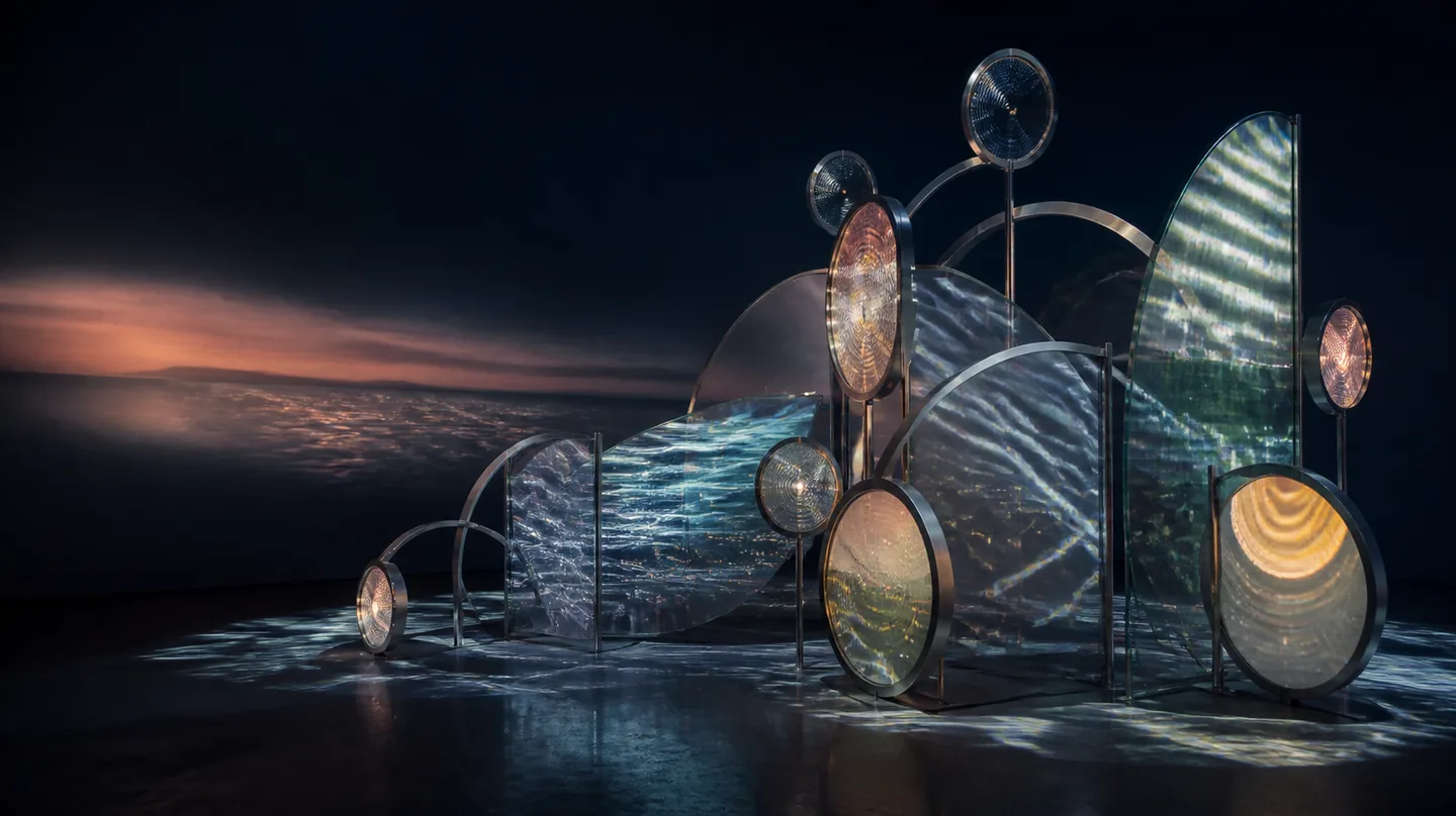 投影光と安全に加工されたミラーや金属による、ARK ART第一作品の完成イメージ